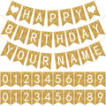 Meanplan 124-Piece DIY Letter Banner Kit - Gold Glitter Customizable Reusable Party Decor