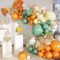 MEBAY 141-Piece Sage Green & Orange Balloon Arch Kit for Party Decor