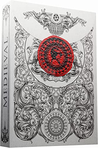 Medieval Playing Cards with Red Wax Seal & Free eBook – Premium Black Poker Deck by Elephant Playing Cards