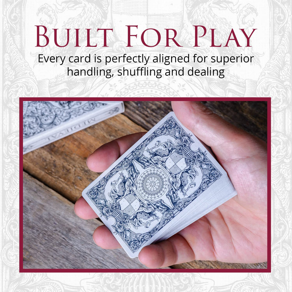Medieval Playing Cards with Red Wax Seal & Free eBook – Premium Black Poker Deck by Elephant Playing Cards