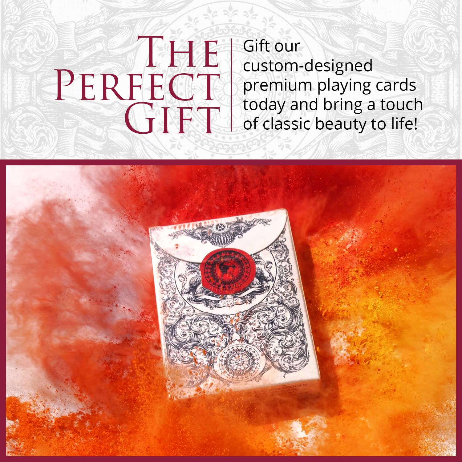 Medieval Playing Cards with Red Wax Seal & Free eBook – Premium Black Poker Deck by Elephant Playing Cards
