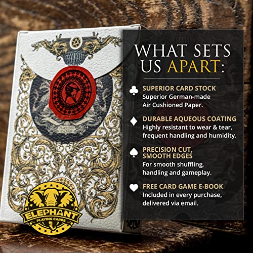 Medieval Playing Cards with Wax Seal & Free eBook – Black Poker Deck by Elephant Playing Cards
