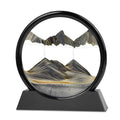 Meeitec 7 Inch Round Moving Sand Art - 3D Liquid Motion Deep Sea Sandscape in Black Frame