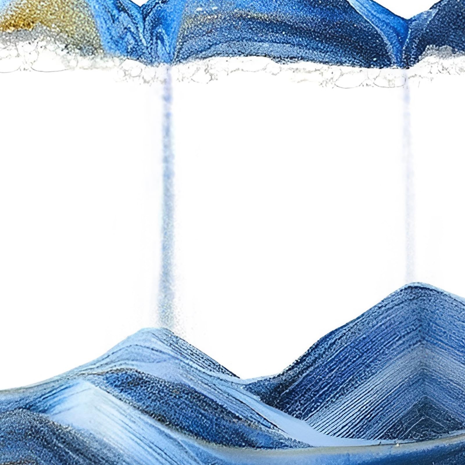 Meeitec Moving Sand Art 7 Inch Blue Round Glass Sandscape – Calming Desktop Decor with Unique 3D Liquid Motion