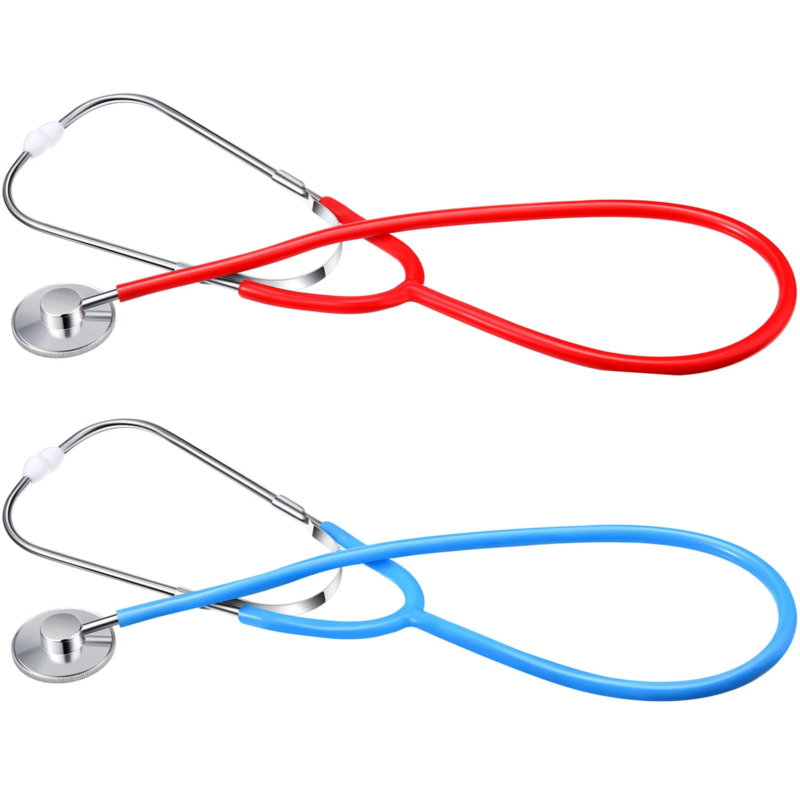 meekoo 2-Pack Kids Stethoscopes - Real Working Toy for Doctor Role Play (Red & Blue)