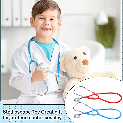 meekoo 2-Pack Kids Stethoscopes - Real Working Toy for Doctor Role Play (Red & Blue)