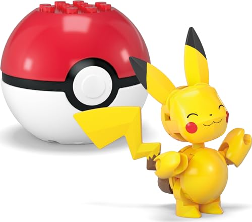 MEGA Pokémon Pikachu & Zubat Building Set with 2 Poké Balls, 40 Pieces, 2-Inch Figures for Kids Ages 7+