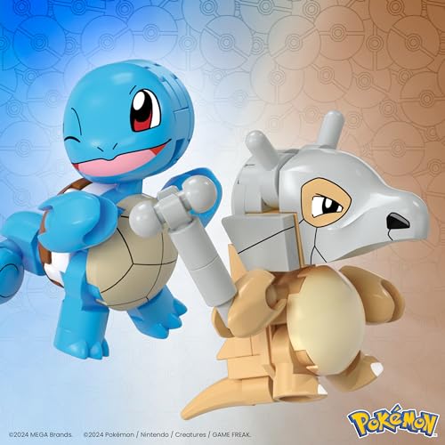MEGA Pokémon Squirtle & Cubone Building Set – 45 Pieces, 2 Poseable Figures & Poké Balls