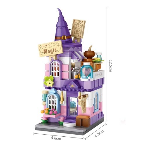MEIEST 304-Piece Mini Street View Building Blocks – Wizard Shop Model for Home Decoration, Ages 14+