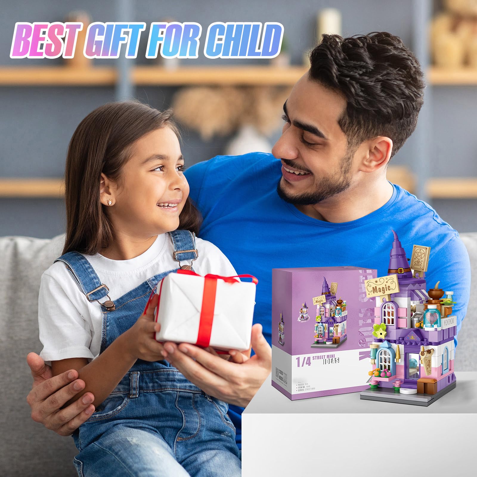 MEIEST 304-Piece Mini Street View Building Blocks – Wizard Shop Model for Home Decoration, Ages 14+