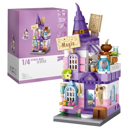 MEIEST 304-Piece Mini Street View Building Blocks – Wizard Shop Model for Home Decoration, Ages 14+