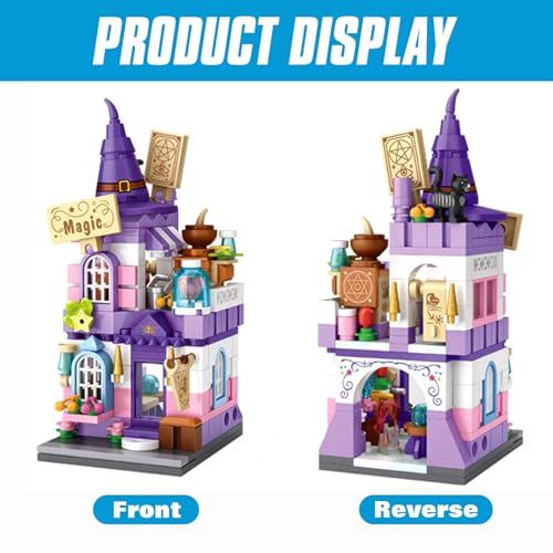 MEIEST 304-Piece Mini Street View Building Blocks – Wizard Shop Model for Home Decoration, Ages 14+