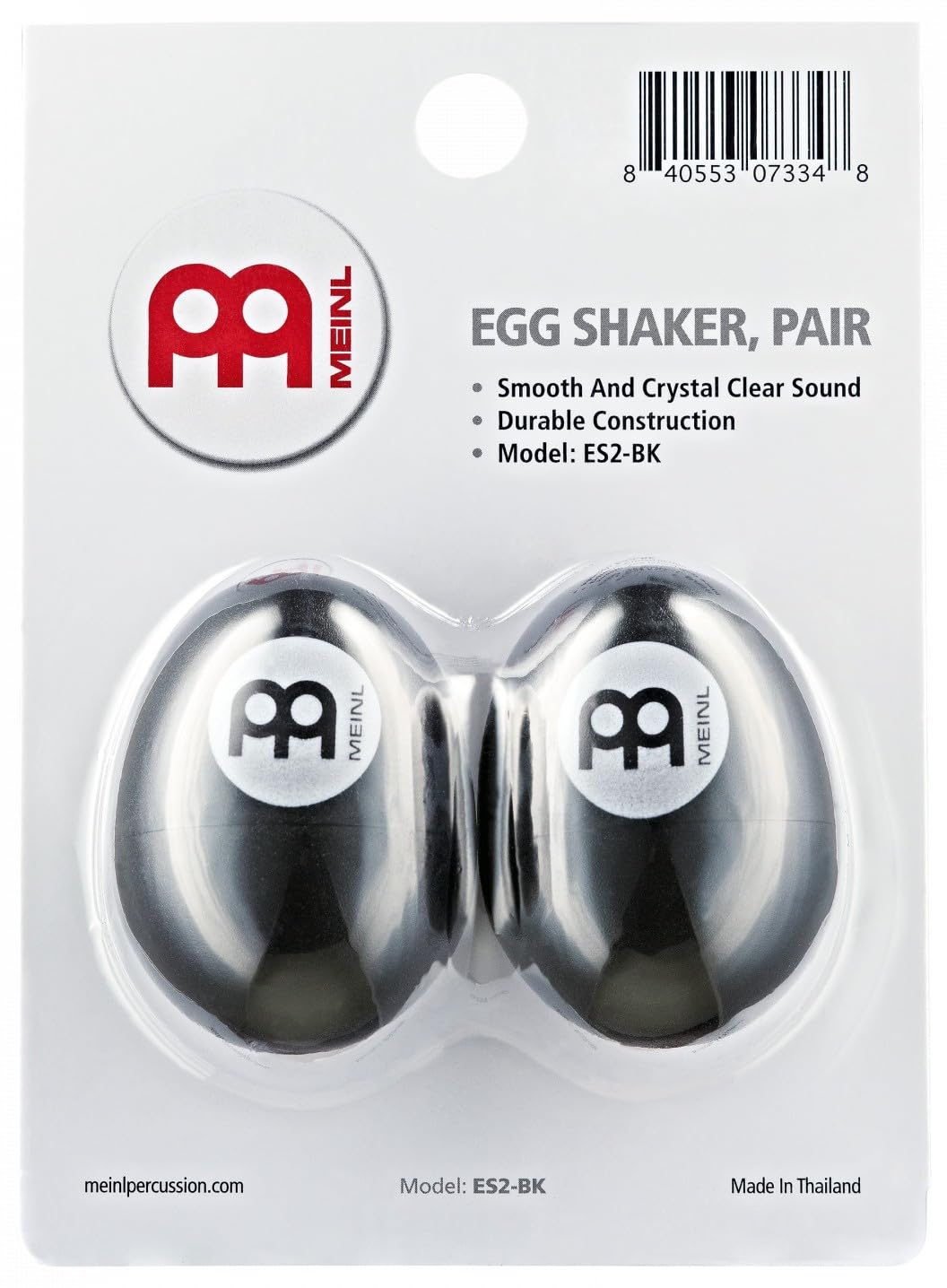 Meinl Percussion ES2-BK Egg Shaker Pair – Black Plastic, 2-Year Warranty