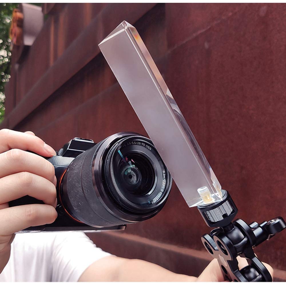 Meking Triangular Prism for Photography – K9 Optical Glass, 1/4" Threaded Mount, 5.12 Inches