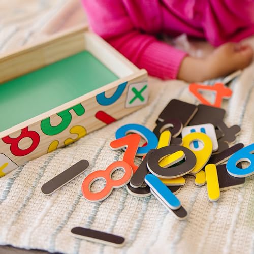 Melissa & Doug 37 Wooden Number Magnets – Numbers 0 to 20 with Math Signs in Wooden Box
