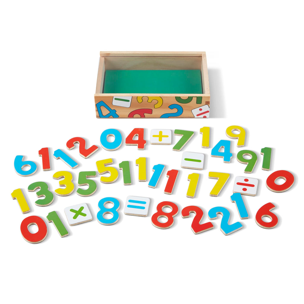 Melissa & Doug 37 Wooden Number Magnets – Numbers 0 to 20 with Math Signs in Wooden Box