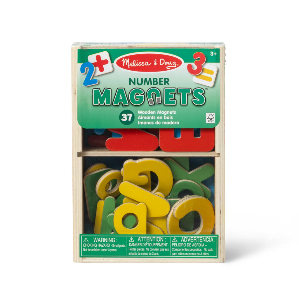 Melissa & Doug 37 Wooden Number Magnets – Numbers 0 to 20 with Math Signs in Wooden Box