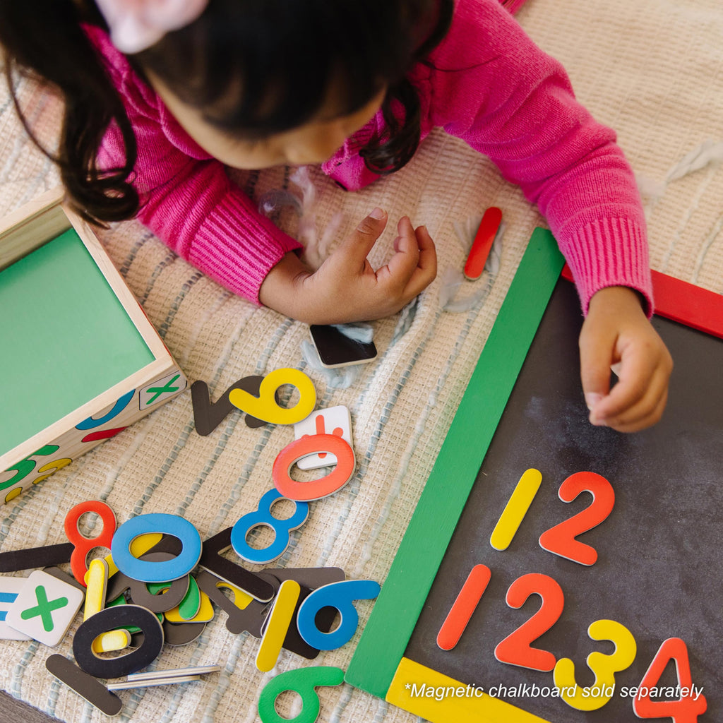 Melissa & Doug 37 Wooden Number Magnets – Numbers 0 to 20 with Math Signs in Wooden Box
