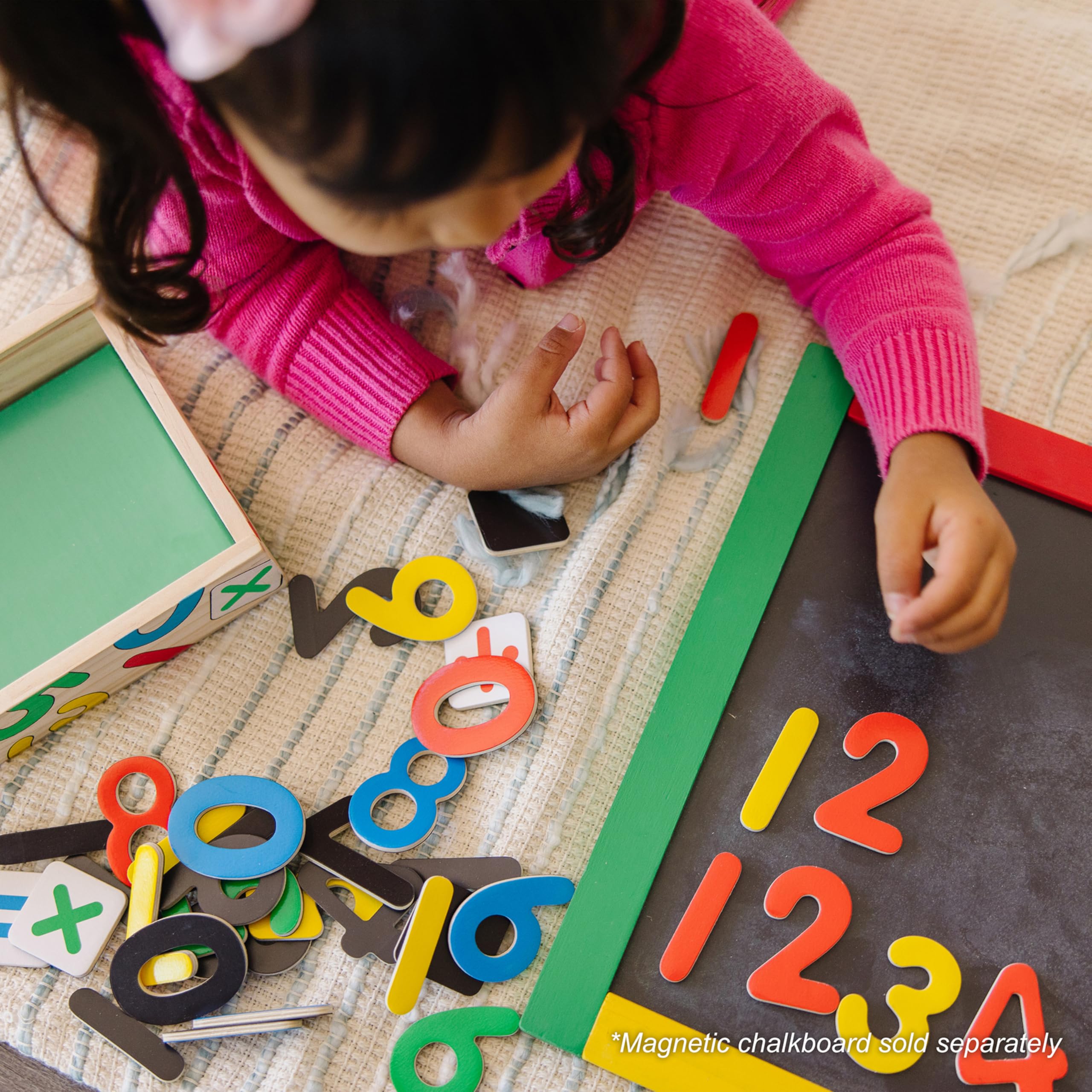 Melissa & Doug 37 Wooden Number Magnets – Numbers 0 to 20 with Math Signs in Wooden Box