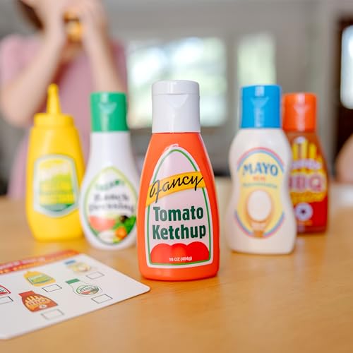 Melissa & Doug 5-Piece Pretend Play Condiments Set – Play Food with Squirt Feature