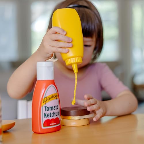 Melissa & Doug 5-Piece Pretend Play Condiments Set – Play Food with Squirt Feature
