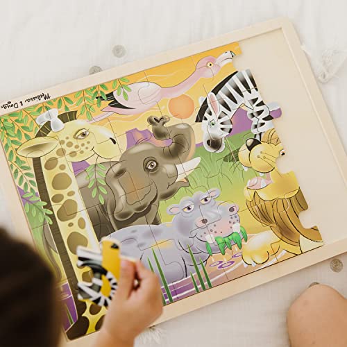 Melissa & Doug African Plains Safari Wooden Jigsaw Puzzle (24 Pieces)