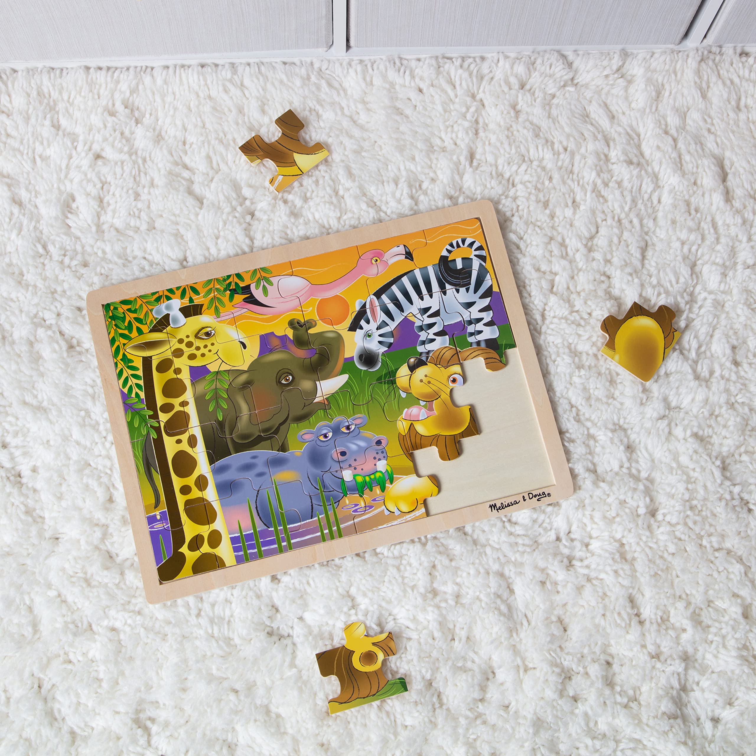 Melissa & Doug African Plains Safari Wooden Jigsaw Puzzle (24 Pieces)