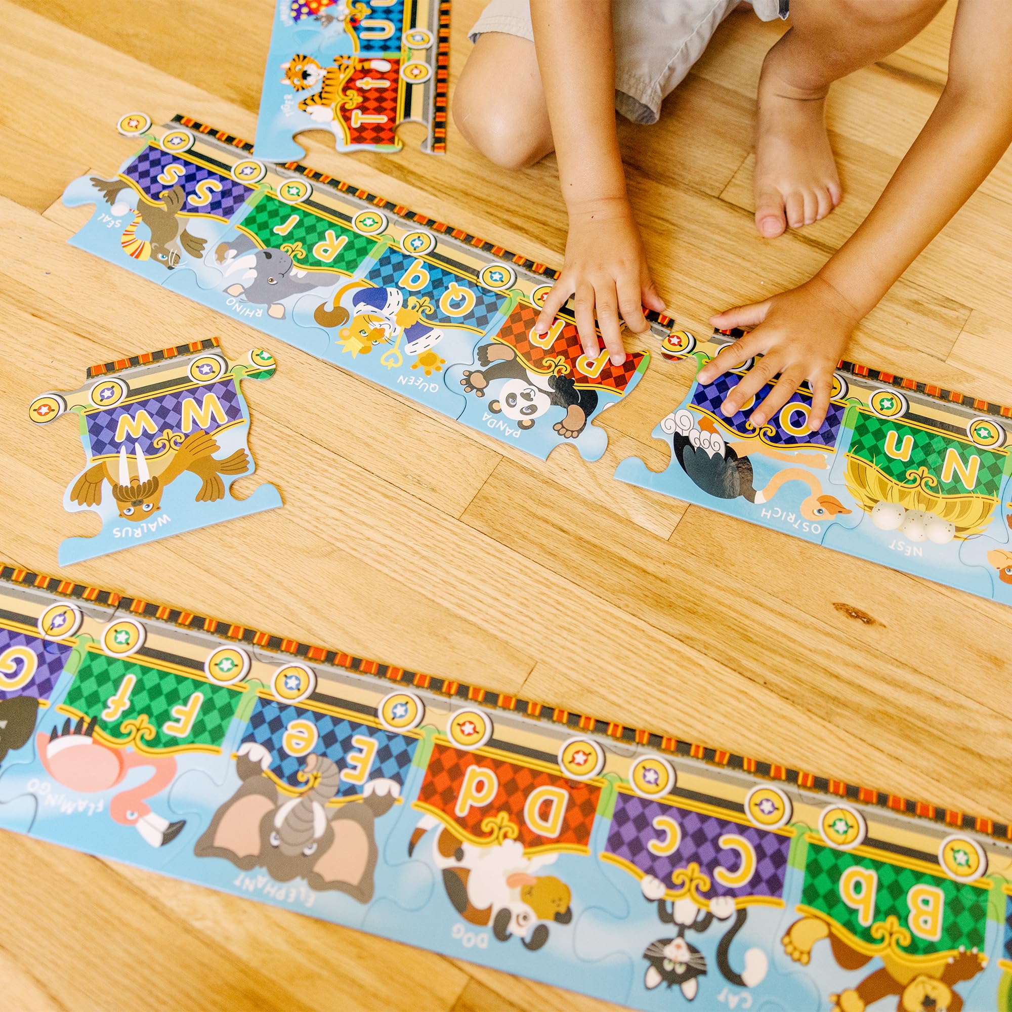 Melissa & Doug Alphabet Express Floor Puzzle: 27-Piece Jumbo Puzzle, 10 Feet Long, FSC Certified