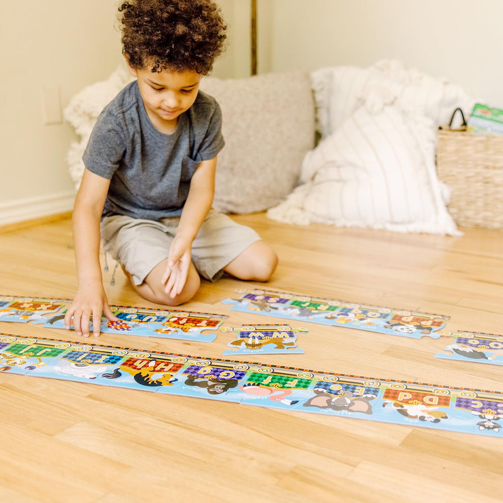 Melissa & Doug Alphabet Express Floor Puzzle: 27-Piece Jumbo Puzzle, 10 Feet Long, FSC Certified