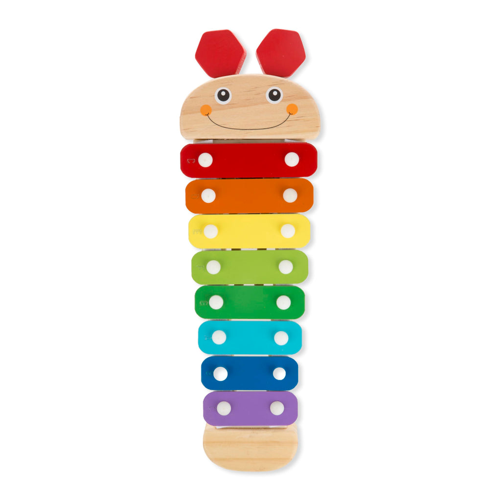 Melissa & Doug Caterpillar Xylophone – Wooden Musical Toy with Antenna Mallets, Ages 3-6, 15.25"