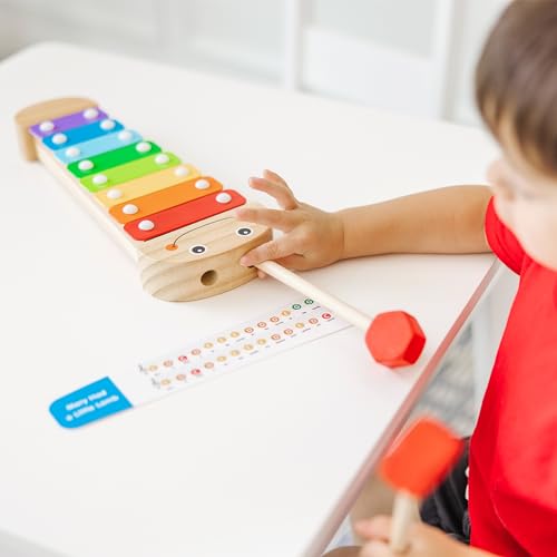 Melissa & Doug Caterpillar Xylophone – Wooden Musical Toy with Antenna Mallets, Ages 3-6, 15.25"