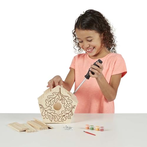 Melissa & Doug Created by Me! Birdhouse Kit – Build and Paint a Wooden Bird House for Kids Ages 4-7