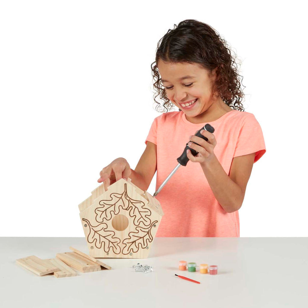 Melissa & Doug Created by Me! Birdhouse Kit – Build and Paint a Wooden Bird House for Kids Ages 4-7