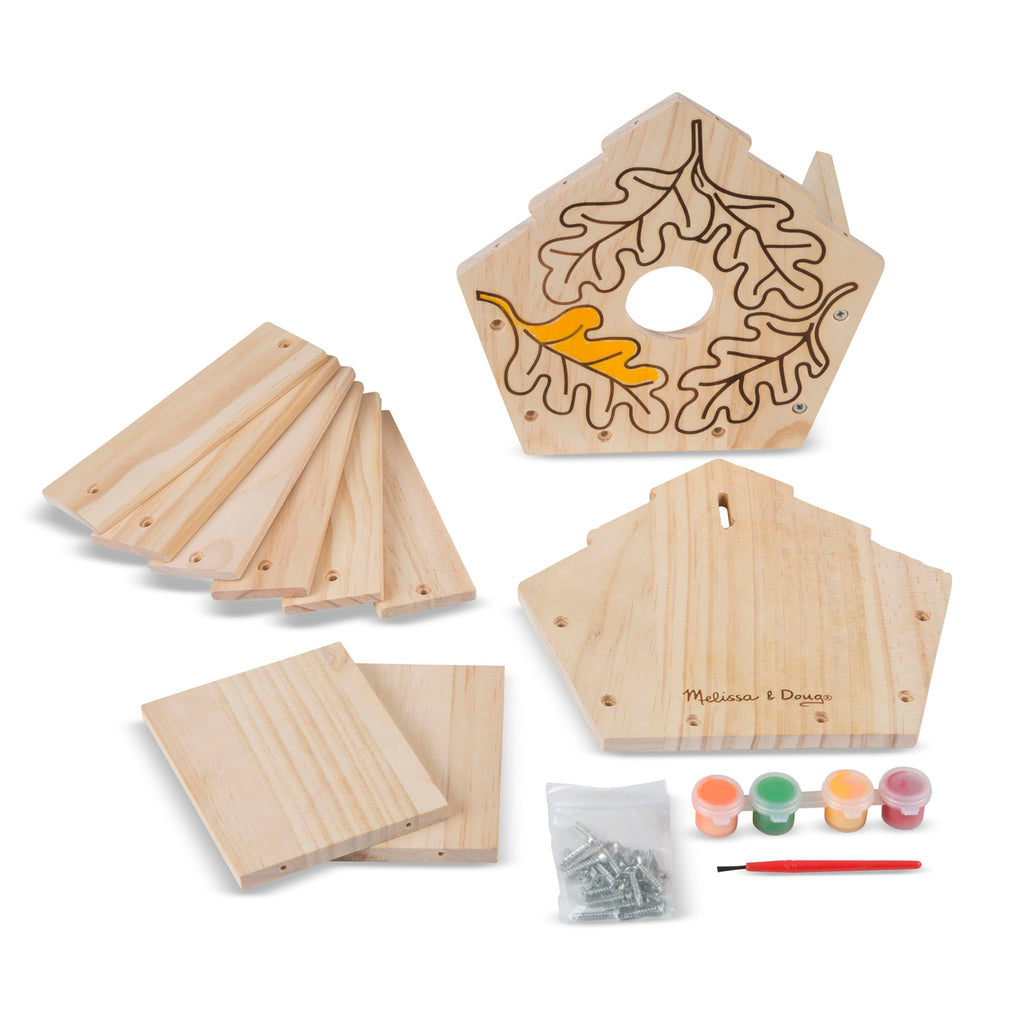 Melissa & Doug Created by Me! Birdhouse Kit – Build and Paint a Wooden Bird House for Kids Ages 4-7