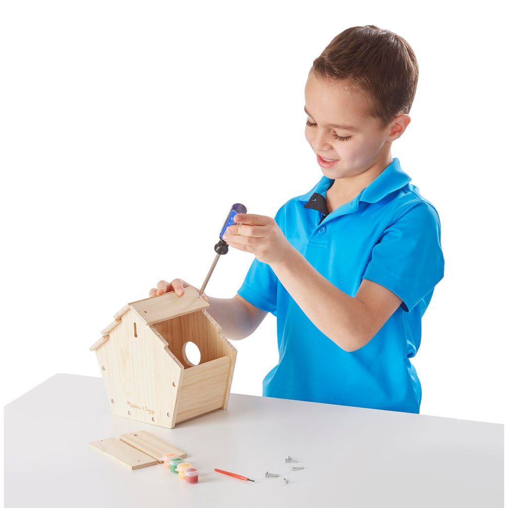 Melissa & Doug Created by Me! Birdhouse Kit – Build and Paint a Wooden Bird House for Kids Ages 4-7