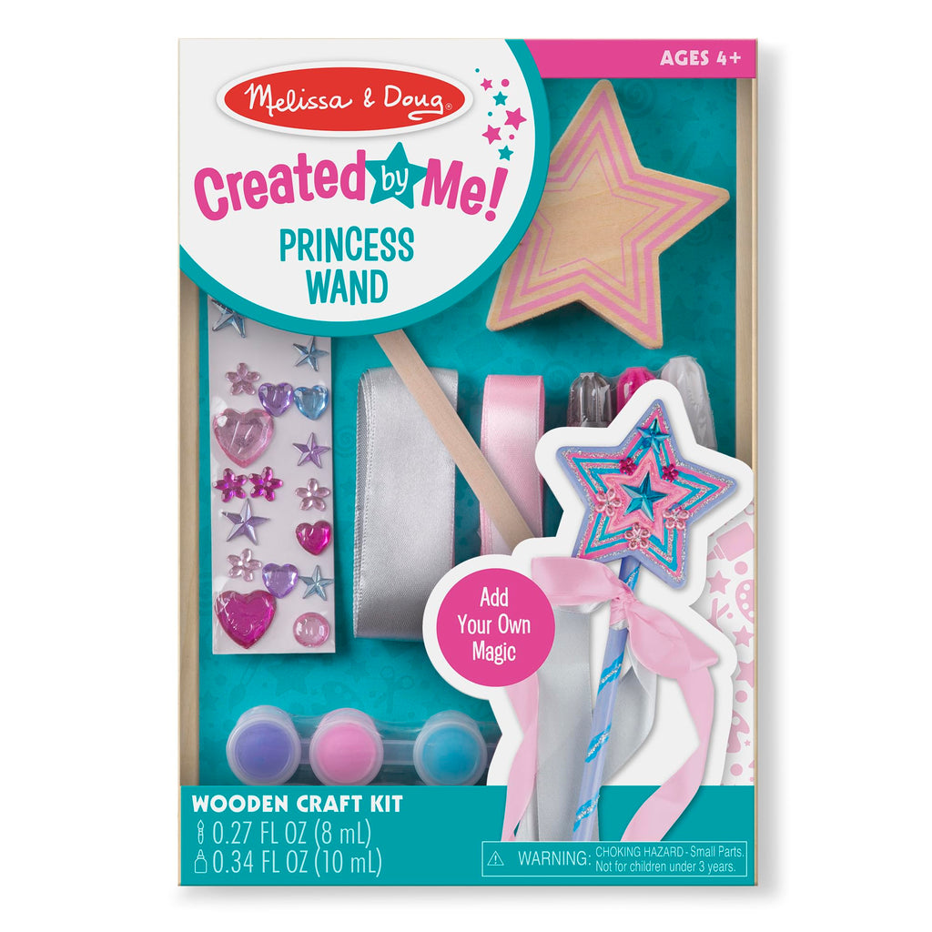 Melissa & Doug Created By Me! Princess Wand Craft Kit – Paint, Gems, Glitter & Ribbons for Kids Ages 4+