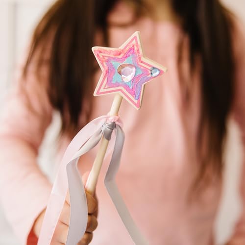 Melissa & Doug Created By Me! Princess Wand Craft Kit – Paint, Gems, Glitter & Ribbons for Kids Ages 4+