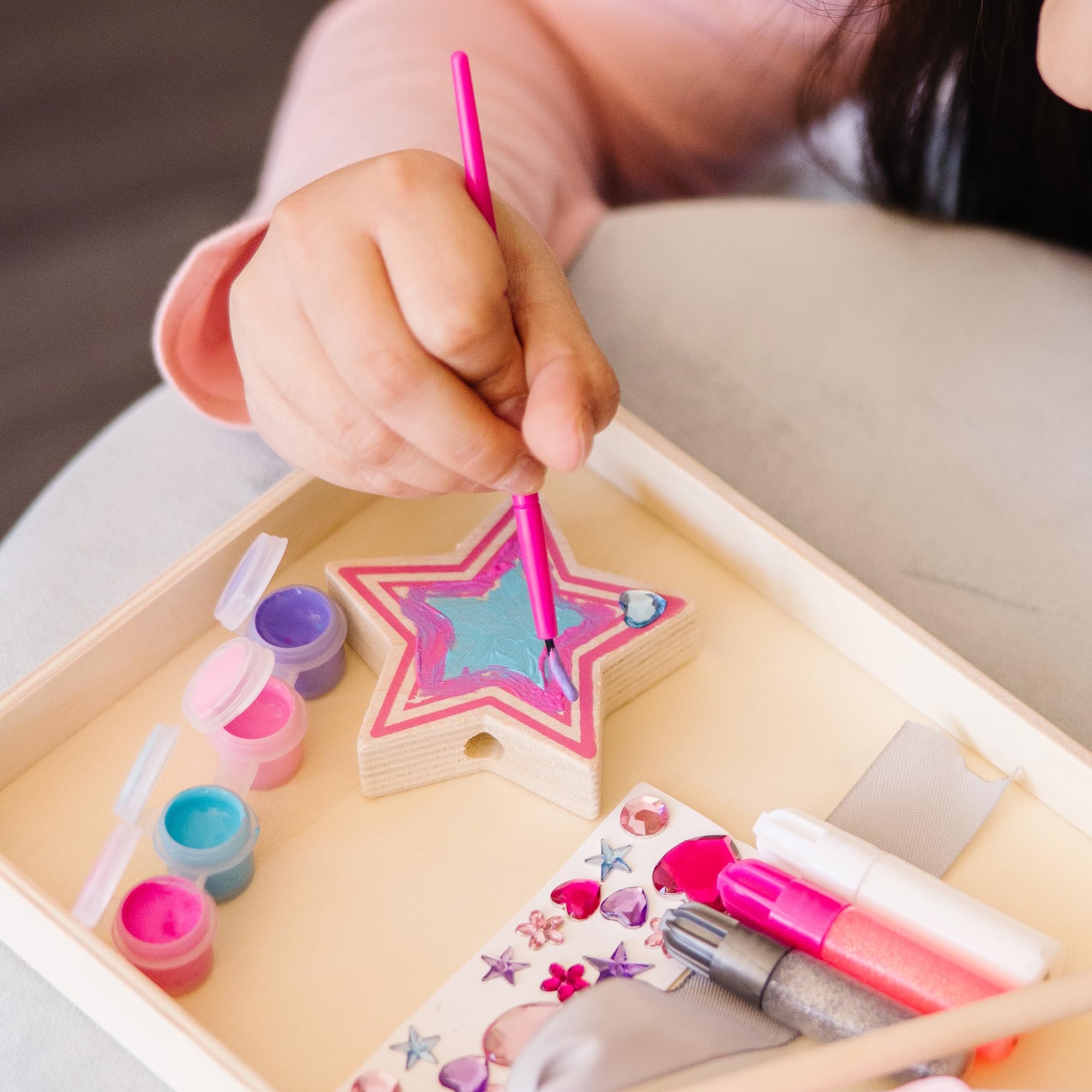 Melissa & Doug Created By Me! Princess Wand Craft Kit – Paint, Gems, Glitter & Ribbons for Kids Ages 4+