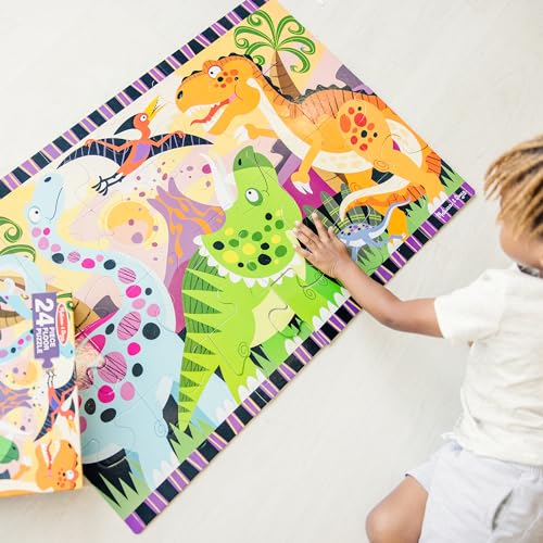 Melissa & Doug Dinosaur Dawn Floor Puzzle - 24 Pieces, 2x3 Feet Jigsaw for Kids Ages 3+