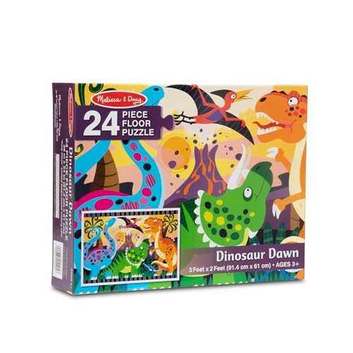 Melissa & Doug Dinosaur Dawn Floor Puzzle - 24 Pieces, 2x3 Feet Jigsaw for Kids Ages 3+