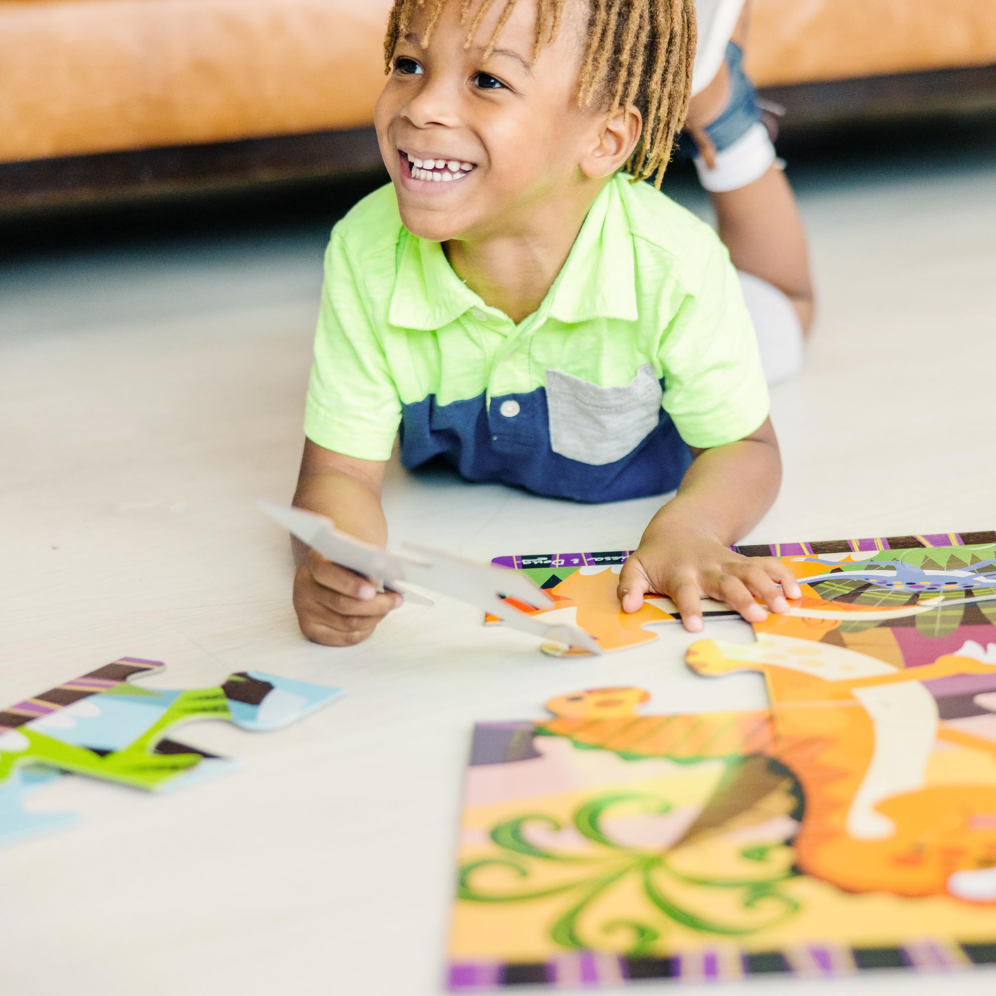 Melissa & Doug Dinosaur Dawn Floor Puzzle - 24 Pieces, 2x3 Feet Jigsaw for Kids Ages 3+