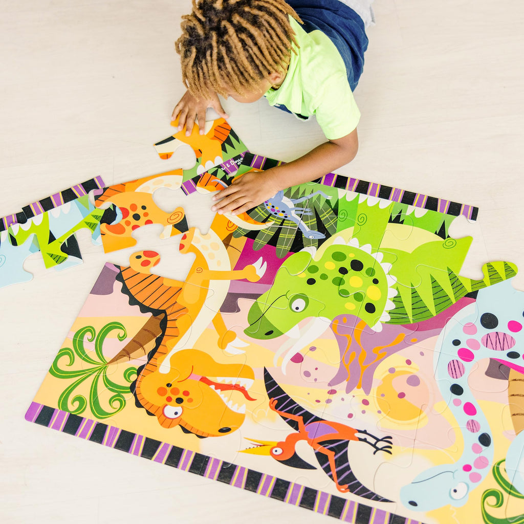 Melissa & Doug Dinosaur Dawn Floor Puzzle - 24 Pieces, 2x3 Feet Jigsaw for Kids Ages 3+