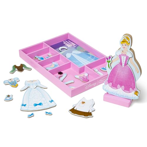 Melissa & Doug Disney Cinderella Magnetic Dress-Up Wooden Doll Set – 33 Pieces