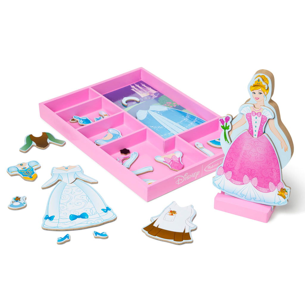 Melissa & Doug Disney Cinderella Magnetic Dress-Up Wooden Doll Set – 33 Pieces