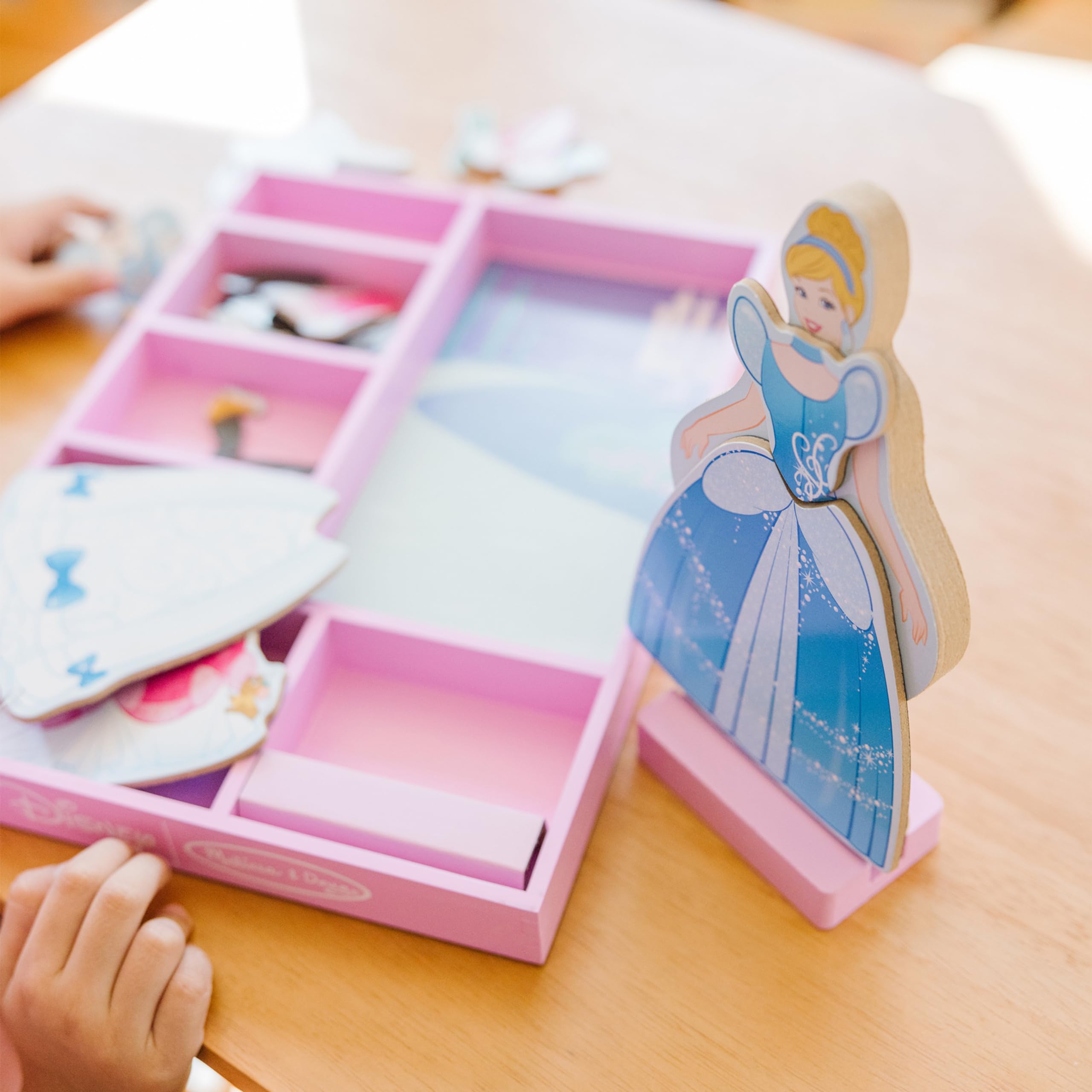 Melissa & Doug Disney Cinderella Magnetic Dress-Up Wooden Doll Set – 33 Pieces