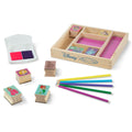Melissa & Doug Disney Princess Wooden Stamp Set – 9 Stamps, 5 Colored Pencils, 2-Color Ink Pad, Washable & Non-Toxic, Ages 4+
