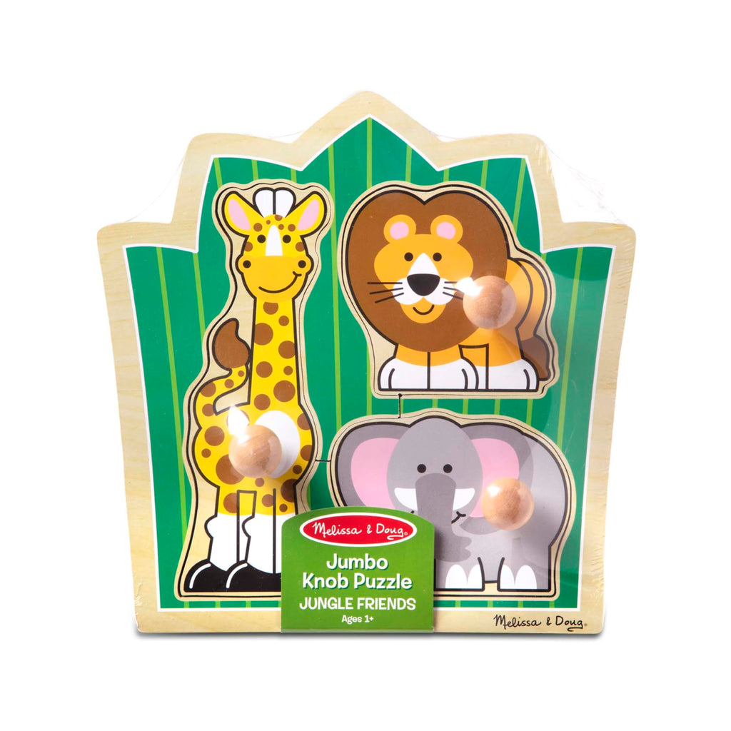 Melissa & Doug Jungle Friends Jumbo Knob Puzzle: Wooden Safari Animal Puzzle for Toddlers Age 1+