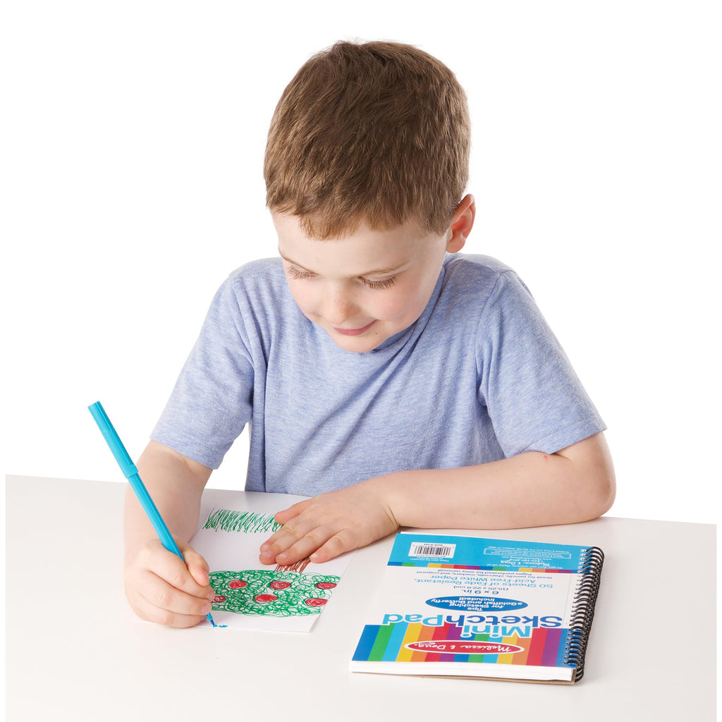 Melissa & Doug Mini-Sketch Pad 4-Pack – 6x9 Inch Spiral-Bound Sketch Books for Kids, 200 Sheets Total