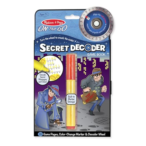 Melissa & Doug On the Go Secret Decoder Book: 18 Mystery Puzzles with Decoder Wheel & Magic Pen