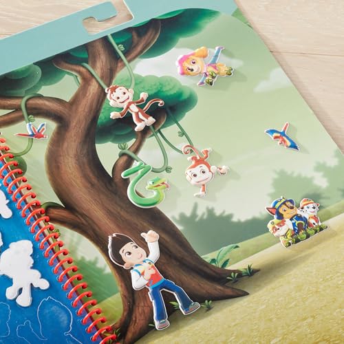 Melissa & Doug PAW Patrol Reusable Puffy Stickers Jungle Activity Pad – 28 Restickable Stickers, 3 Glossy Scenes, Travel-Friendly